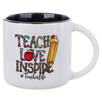 Teach, Love, Inspire, Κούπα κεραμική 400ml Λευκή/Μαύρη