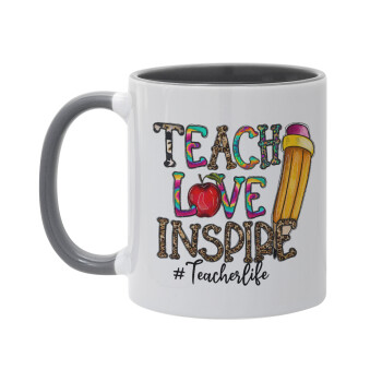 Teach, Love, Inspire, Mug colored grey, ceramic, 330ml