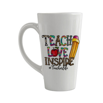 Teach, Love, Inspire, Κούπα κωνική Latte Μεγάλη, κεραμική, 450ml