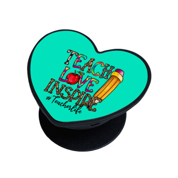 Teach, Love, Inspire, Phone Holders Stand  καρδιά Μαύρο Βάση Στήριξης Κινητού στο Χέρι