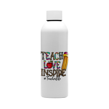 Teach, Love, Inspire, Μεταλλικό παγούρι νερού, 304 Stainless Steel 800ml
