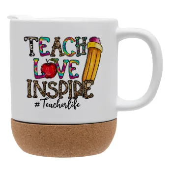 Teach, Love, Inspire, Ceramic coffee mug Cork (MAT), 330ml