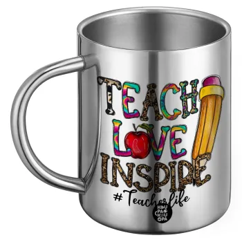 Teach, Love, Inspire, BIG Mug Stainless steel double wall (450ml)