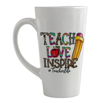 Teach, Love, Inspire, Κούπα κωνική Latte Μεγάλη, κεραμική, 450ml
