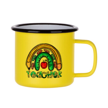 Teacher, Κούπα Μεταλλική εμαγιέ ΜΑΤ Κίτρινη 360ml