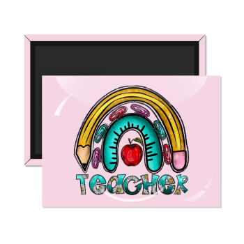 Teacher, Ορθογώνιο μαγνητάκι ψυγείου διάστασης 9x6cm
