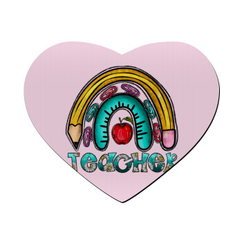 Teacher, Mousepad καρδιά 23x20cm