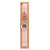 Easter Set, wooden keychain & scented flat Easter candle (30cm) (PINK)