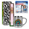 Easter Set, metallic thermal cup (300ml) & aromatic flat Easter candle (30cm) (PINK)