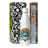 Easter Set, metallic stainless thermos bottle (500ml) & scented flat Easter candle (30cm) (GRAY)