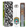 Easter candle, metallic white thermos bottle (500ml) & aromatic flat candle (30cm) (GRAY)