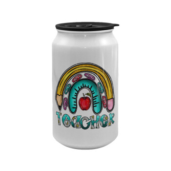Teacher, Κούπα ταξιδιού μεταλλική με καπάκι (tin-can) 500ml