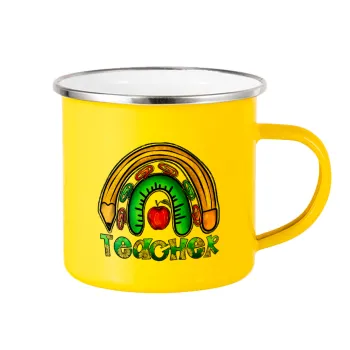 Teacher, Yellow Enamel Metallic Cup 360ml