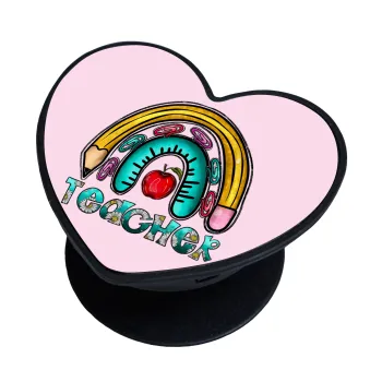 Teacher, Phone Holders Stand  καρδιά Μαύρο Βάση Στήριξης Κινητού στο Χέρι