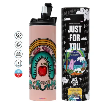 Teacher, Tumbler stainless steel PINK 600ml