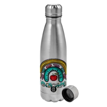 Teacher, Metallic water bottle, stainless steel, 750ml