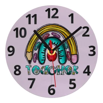 Teacher, Ρολόι τοίχου γυάλινο (20cm)