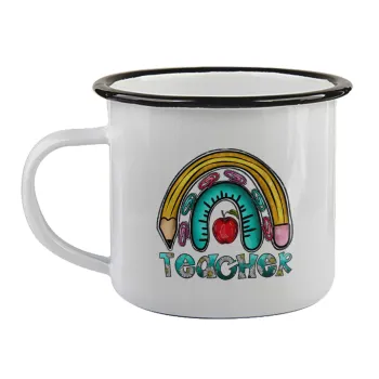 Teacher, Κούπα εμαγιέ με μαύρο χείλος 360ml