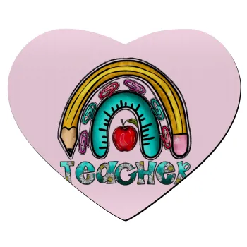 Teacher, Mousepad καρδιά 23x20cm