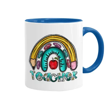 Teacher, Mug colored blue, ceramic, 330ml