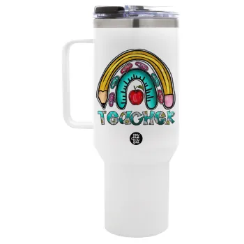 Teacher, Mega Tumbler με καπάκι, διπλού τοιχώματος (θερμό) 1,2L