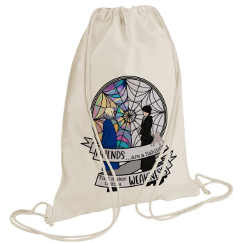 Wednesday window, Τσάντα πλάτης πουγκί GYMBAG natural (28x40cm)