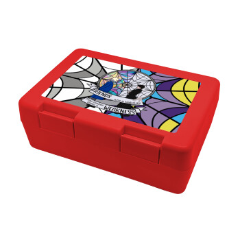 Wednesday window, Παιδικό δοχείο κολατσιού ΚΟΚΚΙΝΟ 185x128x65mm (BPA free πλαστικό)