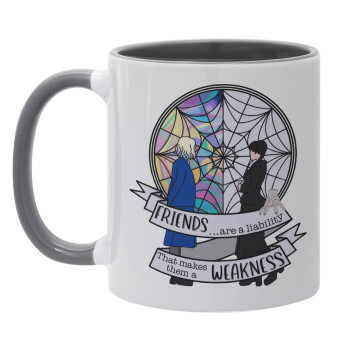 Wednesday window, Κούπα χρωματιστή γκρι, κεραμική, 330ml