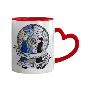 Wednesday window, Mug heart red handle, ceramic, 330ml