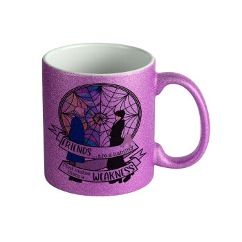 Wednesday window, Κούπα Μωβ Glitter που γυαλίζει, κεραμική, 330ml