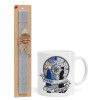 Easter Set, Ceramic Cup (330ml) & Easter aromatic flat candle (30cm) (GRAY)