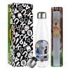 Easter candle, metallic white thermos bottle (500ml) & aromatic flat candle (30cm) (GRAY)