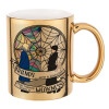 Mug ceramic, gold mirror, 330ml