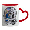 Mug heart red handle, ceramic, 330ml