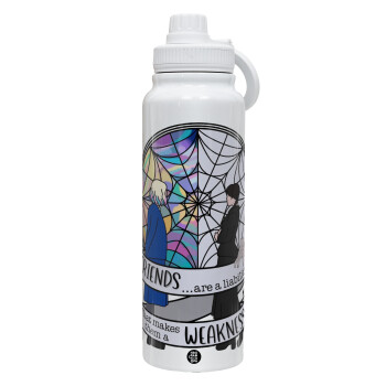 Wednesday window, 1L Stainless Steel Thermal Bottle with Phone Holder & Double Wall Insulation