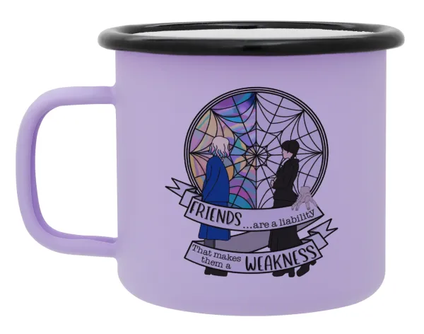 Wednesday window — Metal enamel mug, matte light pastel purple, 360ml
