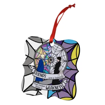 Wednesday window, Christmas ornament polygon wooden 7.5cm