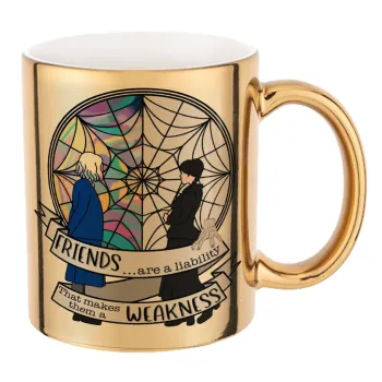 Wednesday window, Mug ceramic, gold mirror, 330ml