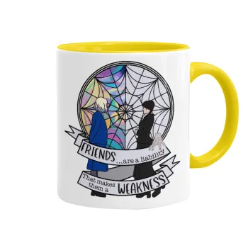 Wednesday window, Κούπα χρωματιστή κίτρινη, κεραμική, 330ml