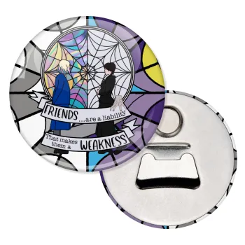 Wednesday window, Μαγνητάκι και ανοιχτήρι μπύρας στρογγυλό διάστασης 5,9cm