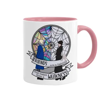 Wednesday window, Mug colored pink, ceramic, 330ml