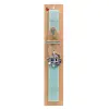 Easter Set, wooden keychain & aromatic flat Easter candle (30cm) (TURQUOISE)