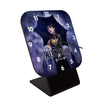 Wednesday rain, Επιτραπέζιο ρολόι ξύλινο με δείκτες (10cm)