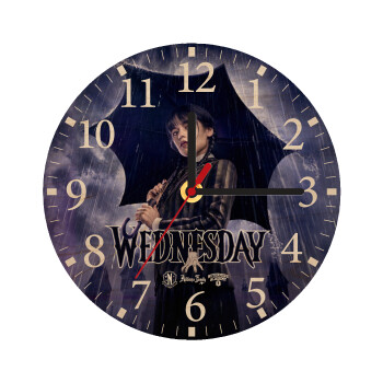 Wednesday rain, Ρολόι τοίχου ξύλινο plywood (20cm)