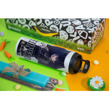 Wednesday rain, Easter candle,Travel Tumbler 2 Lids, with metal straw & cleaning brush & aromatic flat candle (30cm) (BLUE)