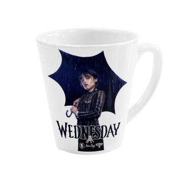 Wednesday rain, Κούπα κωνική Latte Λευκή, κεραμική, 300ml