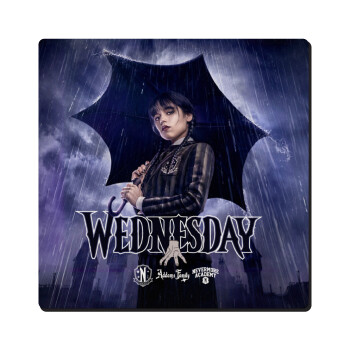 Wednesday rain, Τετράγωνο μαγνητάκι ξύλινο 6x6cm