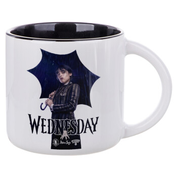 Wednesday rain, Κούπα κεραμική 400ml Λευκή/Μαύρη