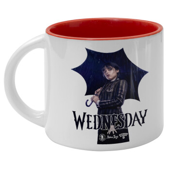 Wednesday rain, Κούπα κεραμική 400ml Λευκή/Κόκκινη