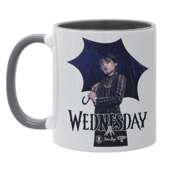 Wednesday rain, Mug colored grey, ceramic, 330ml
